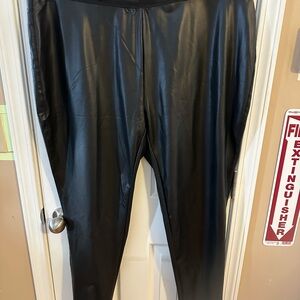 Ashley Stewart Black Faux Leather Leggings